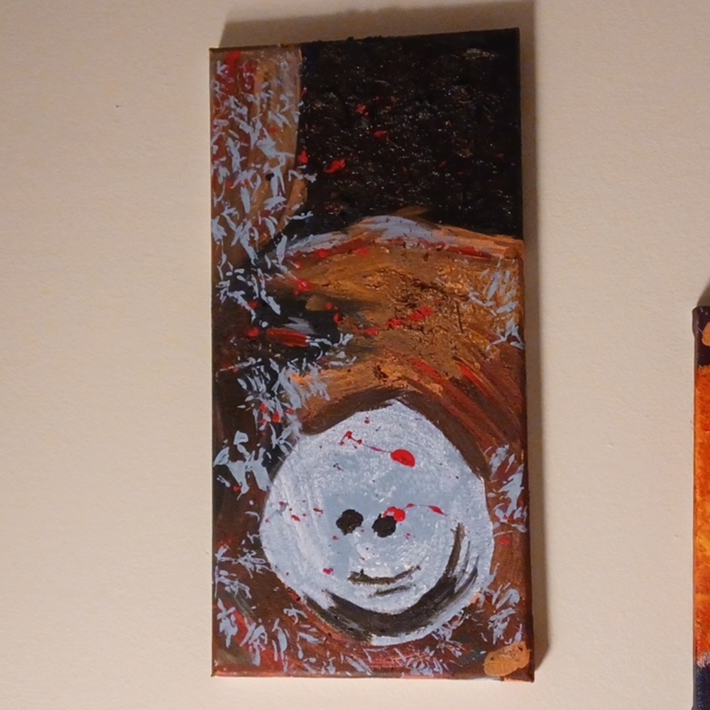 Small texture abstract canvas painting